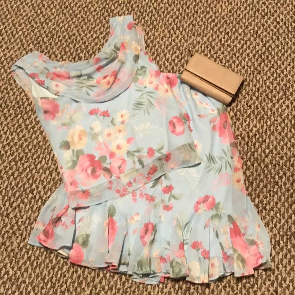 Pastel flowered skirt and top set size 4